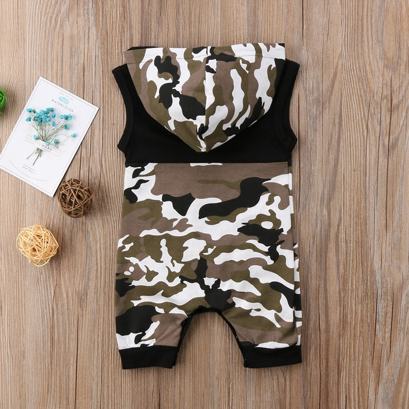 Rambo Camouflage Hooded Romper