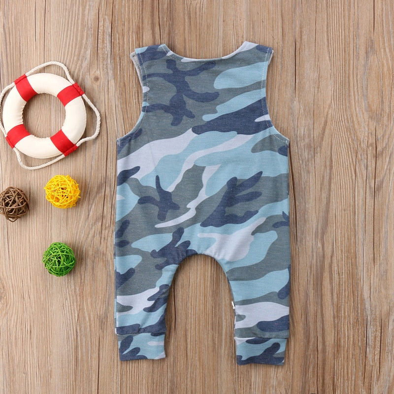 Blue Camouflage Romper