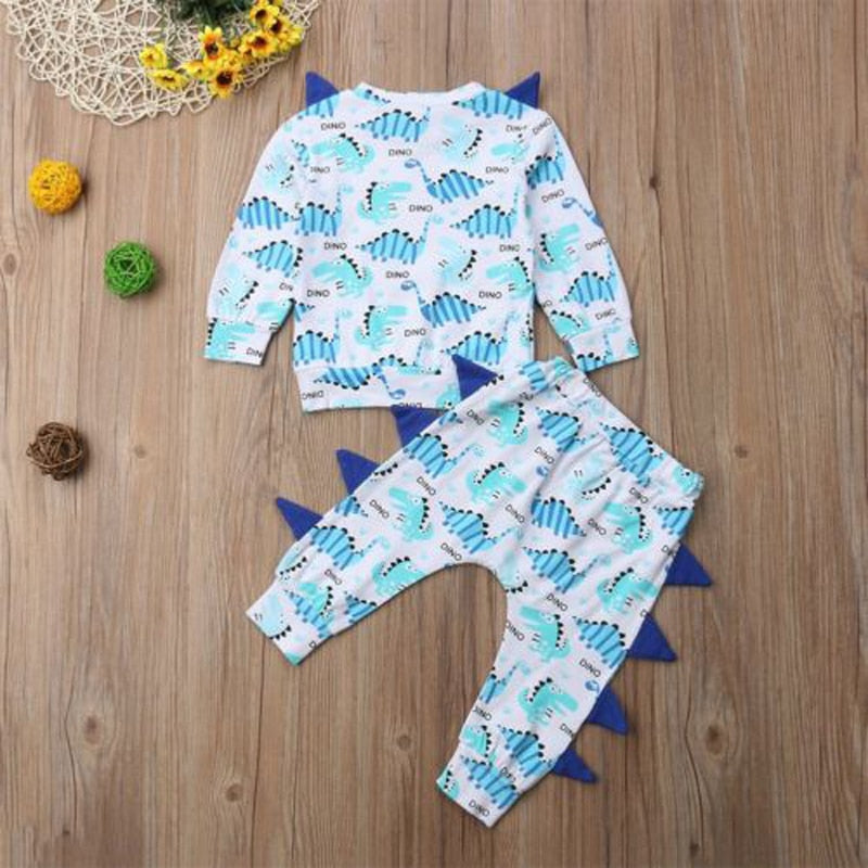 Dinosaur Printed Set with Fringe