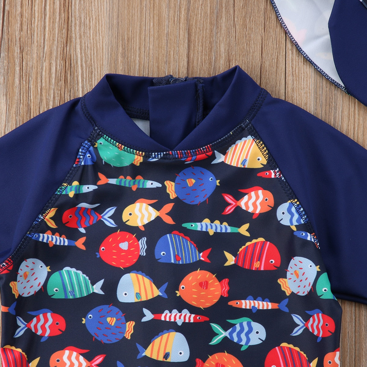 Boy's Rash Guard with Sun Hat