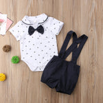 Short Sleeve Romper with Shorts and Suspender