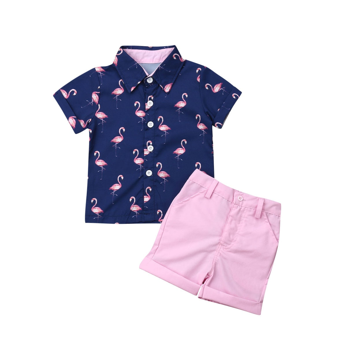 Quirky Flamingo Navy and Pink Outfit